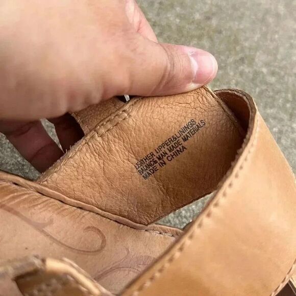 Born Leather Wedge Sandals Mirabella Tan Women’s Size 11 - Picture 5 of 11